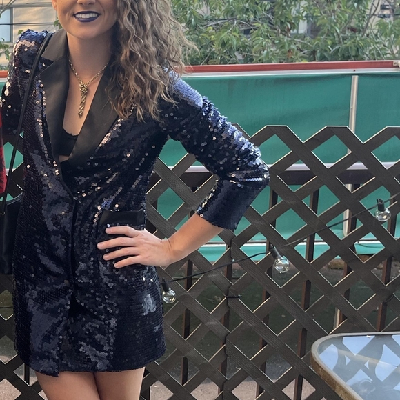 Sequin tuxedo dress! - Picture 2 of 7